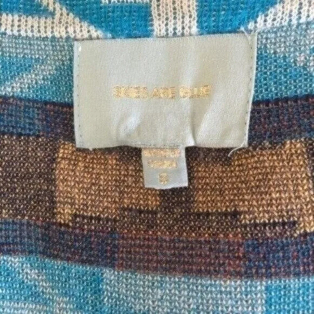 Skies Are‎ Blue Cardigan Small Multicolor Open Front Boho Sweater